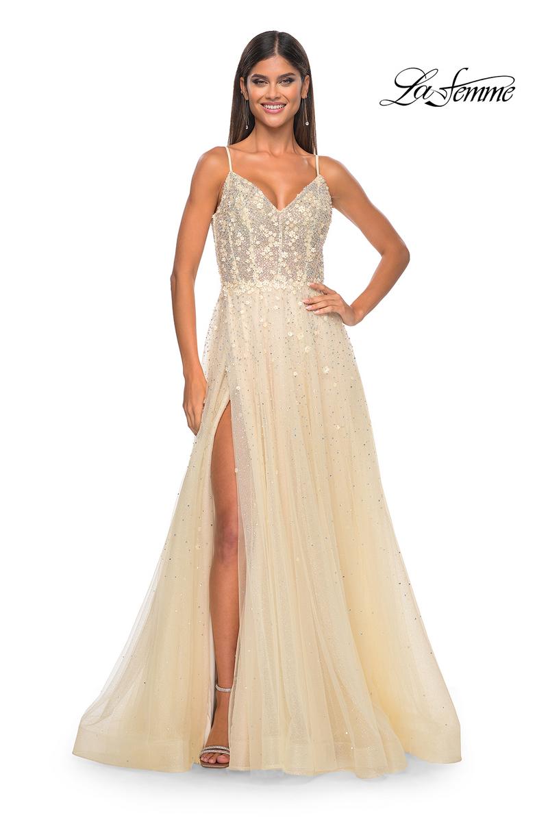 La Femme Dress 32215 - PALE YELLOW