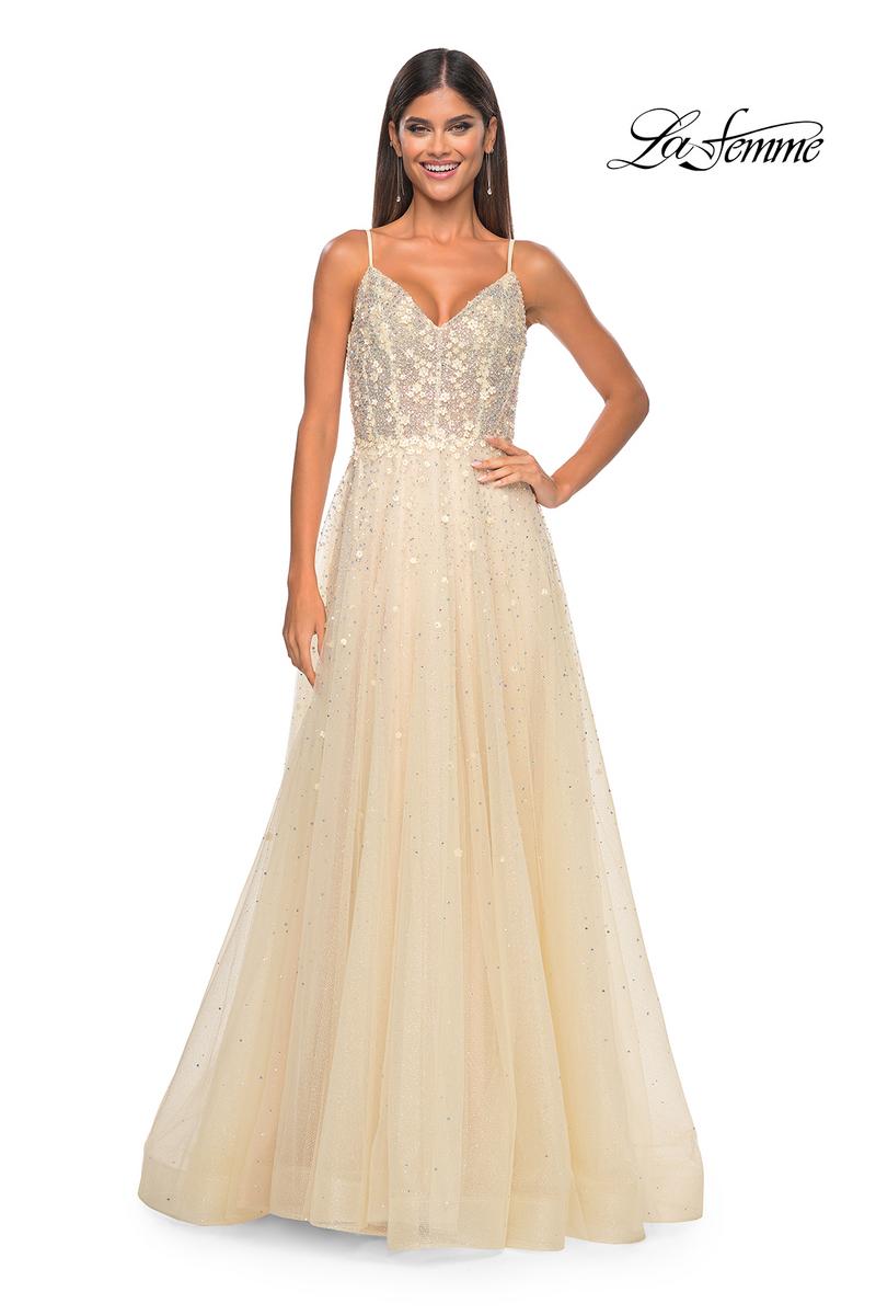 La Femme Dress 32215 - PALE YELLOW