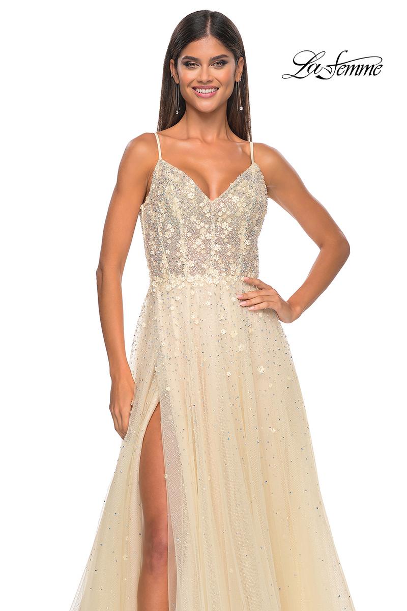 La Femme Dress 32215 - PALE YELLOW