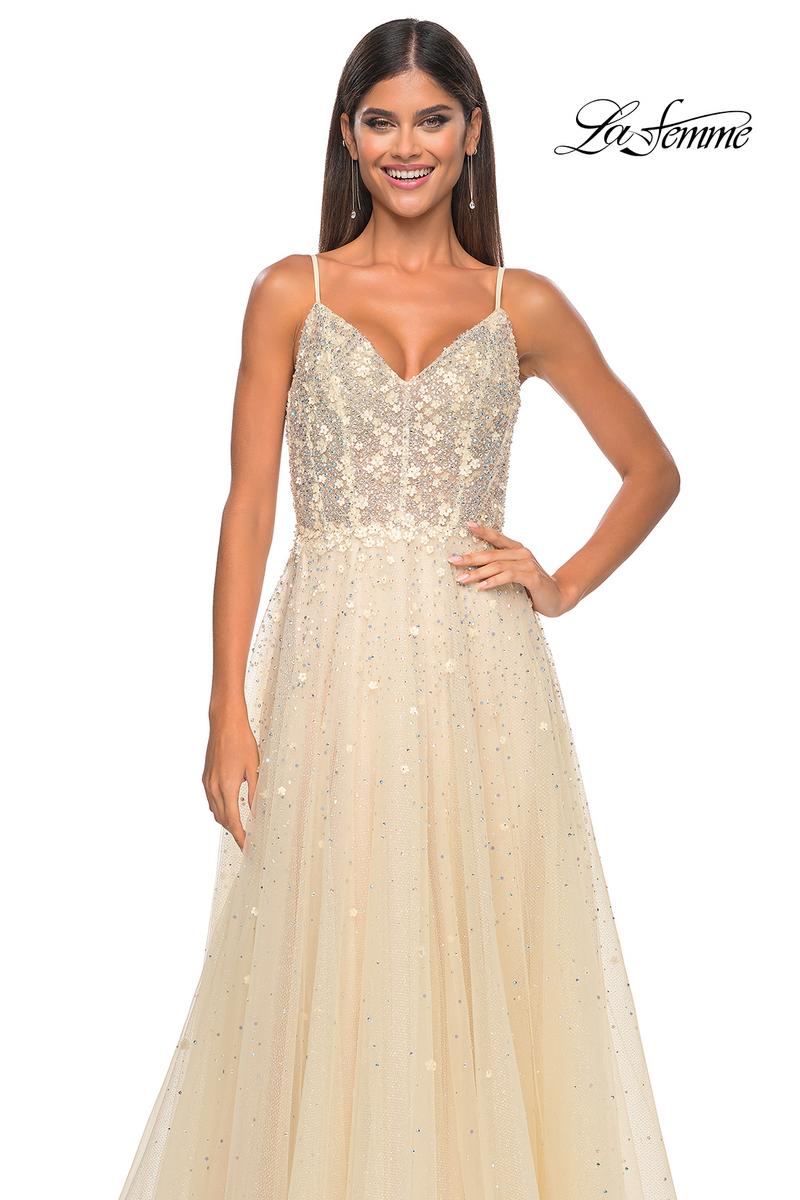 La Femme Dress 32215 - PALE YELLOW