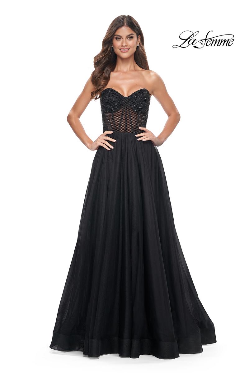 La Femme Dress 32216 - BLACK