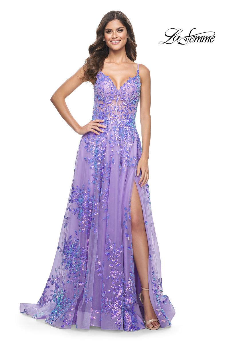 La Femme Dress 32223 - PERIWINKLE