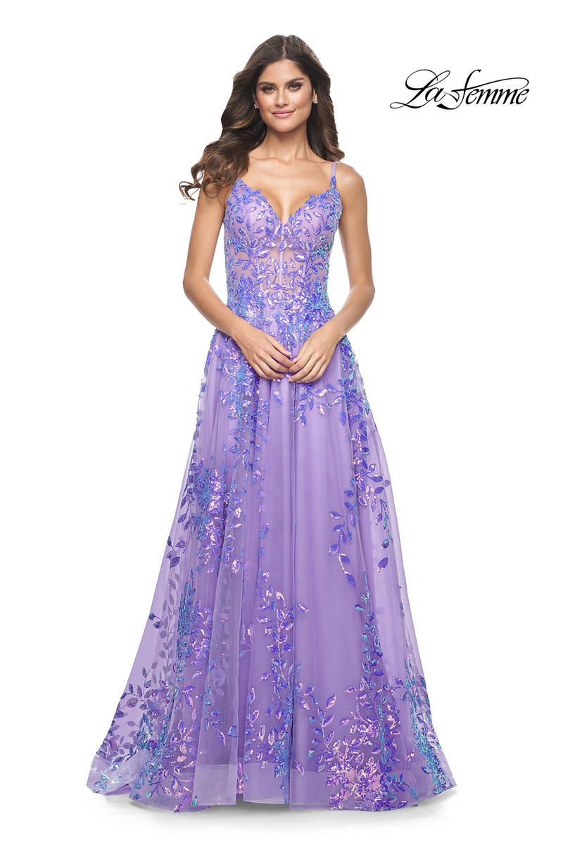 La Femme Dress 32223 - PERIWINKLE