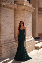 La Femme Dress 32249 - DARK EMERALD