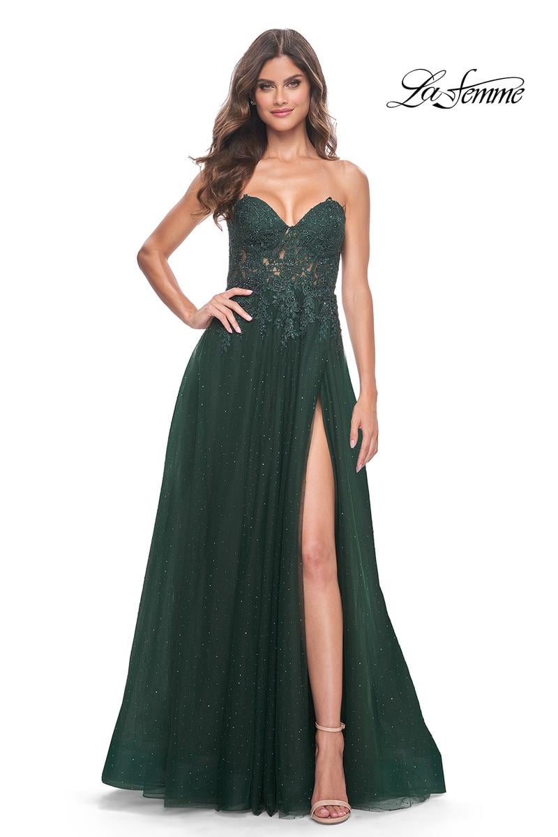 La Femme Dress 32253 - DARK EMERALD