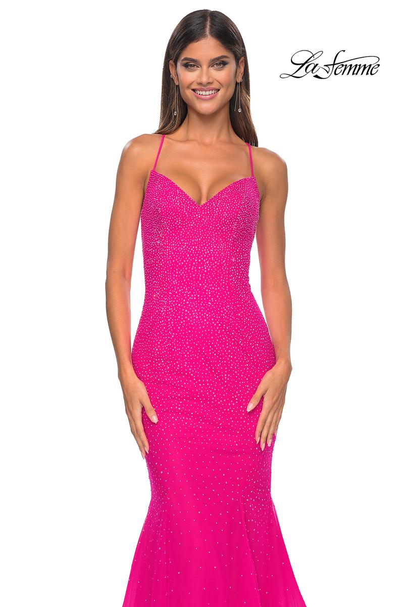 La Femme Dress 32273 - HOT FUCHSIA