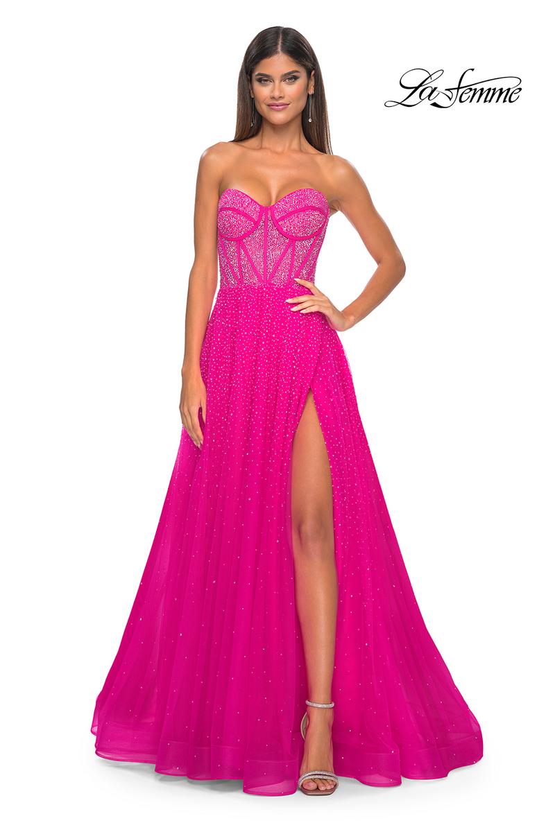 La Femme Dress 32278 - HOT FUCHSIA