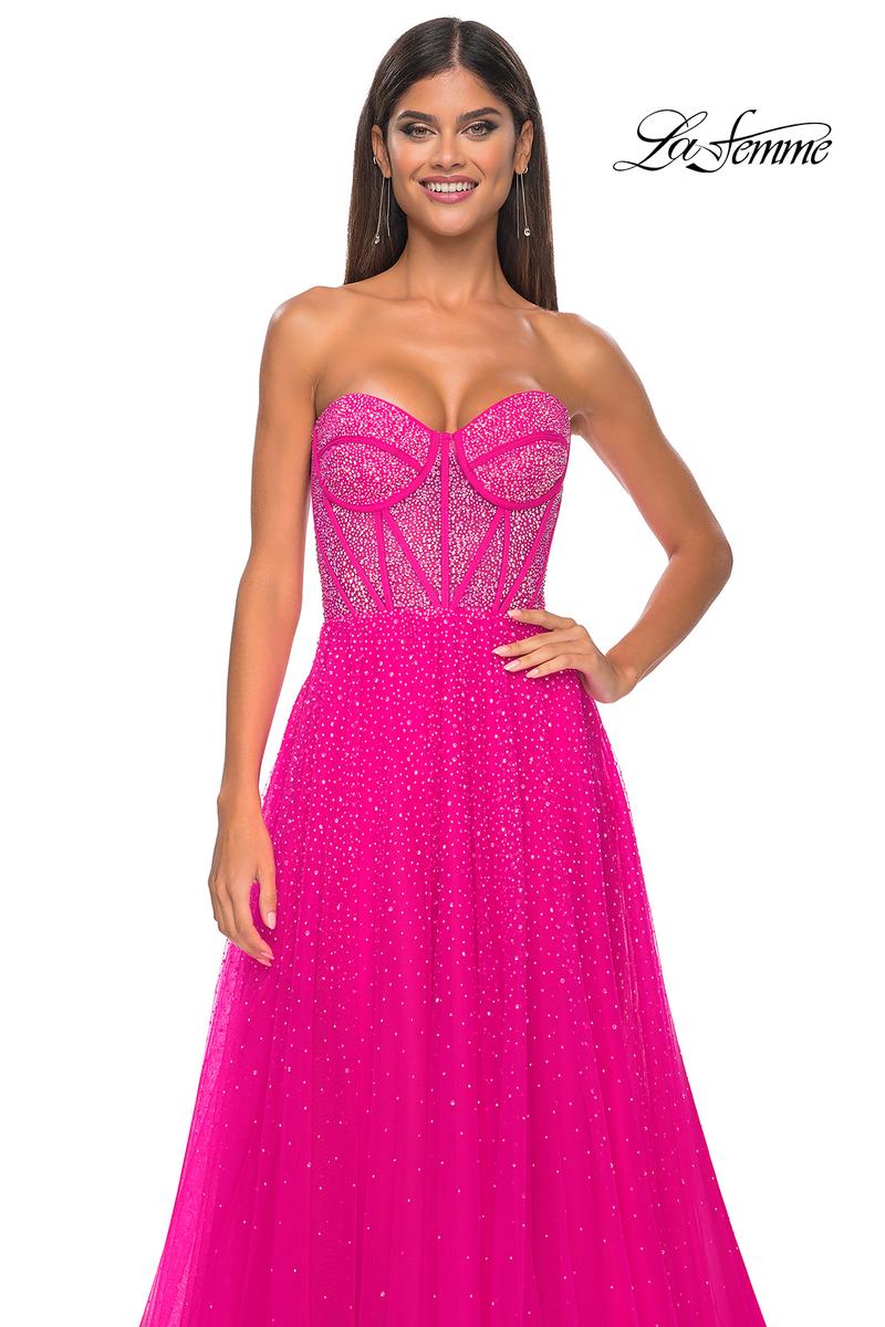 La Femme Dress 32278 - HOT FUCHSIA