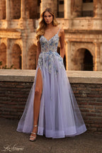La Femme Dress 32288 - LAVENDER GRAY