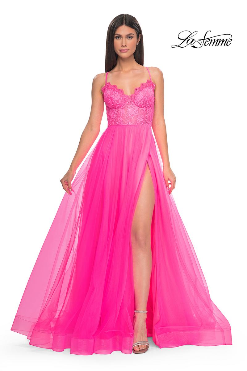La Femme Dress 32306 - NEON PINK