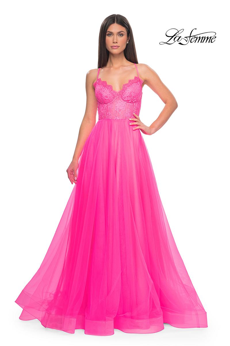 La Femme Dress 32306 - NEON PINK