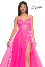 La Femme Dress 32306 - NEON PINK