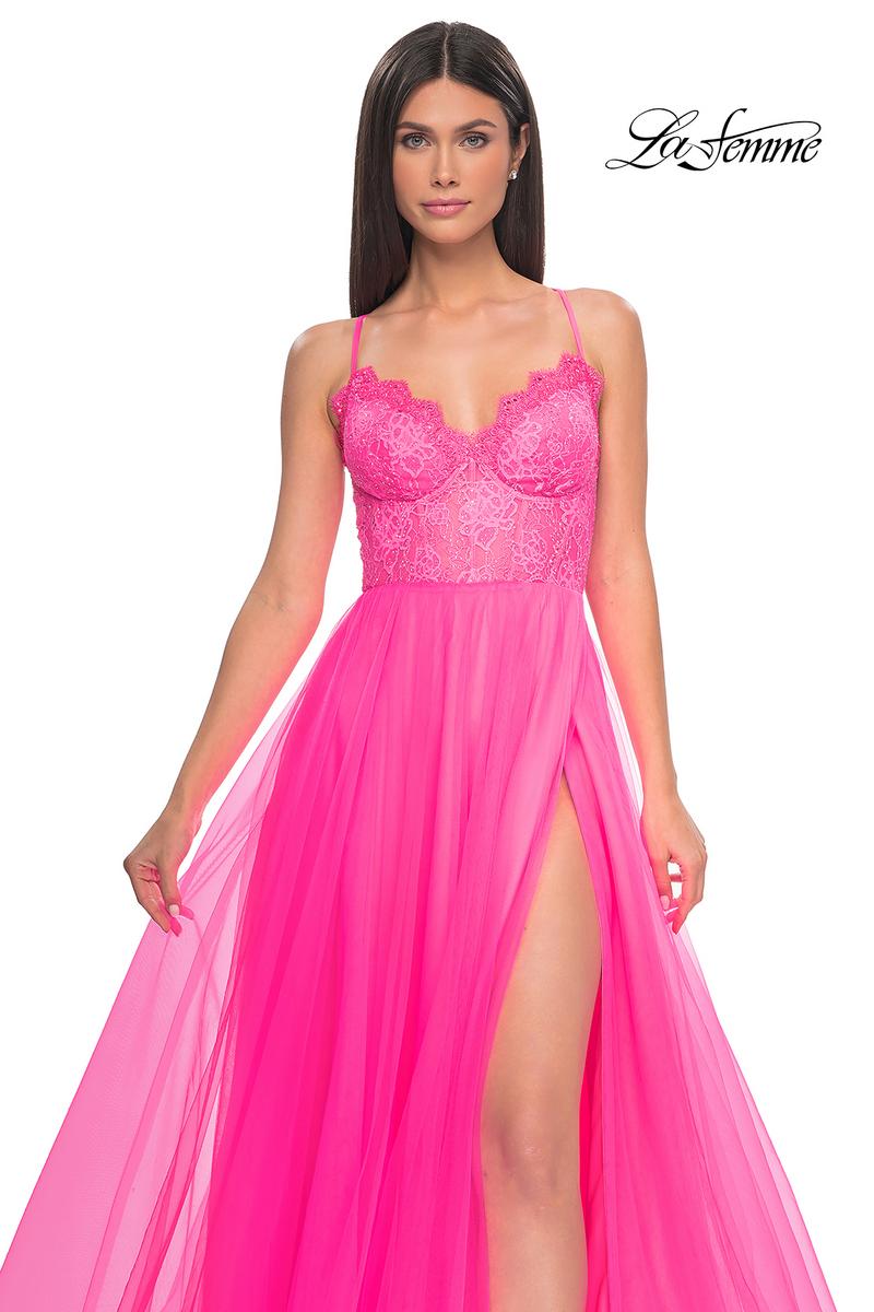 La Femme Dress 32306 - NEON PINK