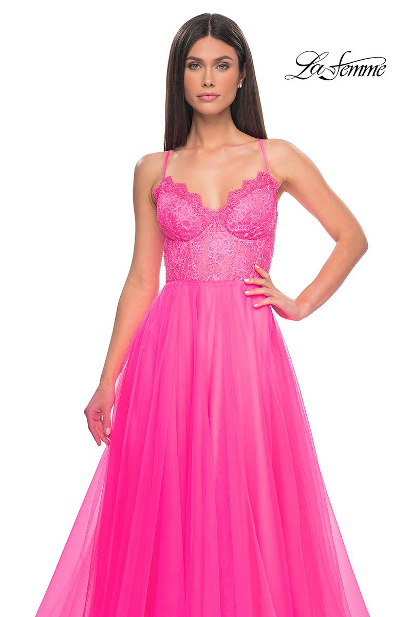 La Femme Dress 32306 - NEON PINK