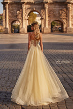 La Femme Dress 32306 - PALE YELLOW