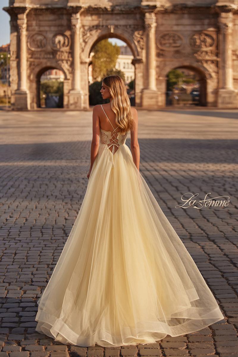 La Femme Dress 32306 - PALE YELLOW
