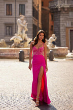 La Femme Dress 32321 - HOT FUCHSIA