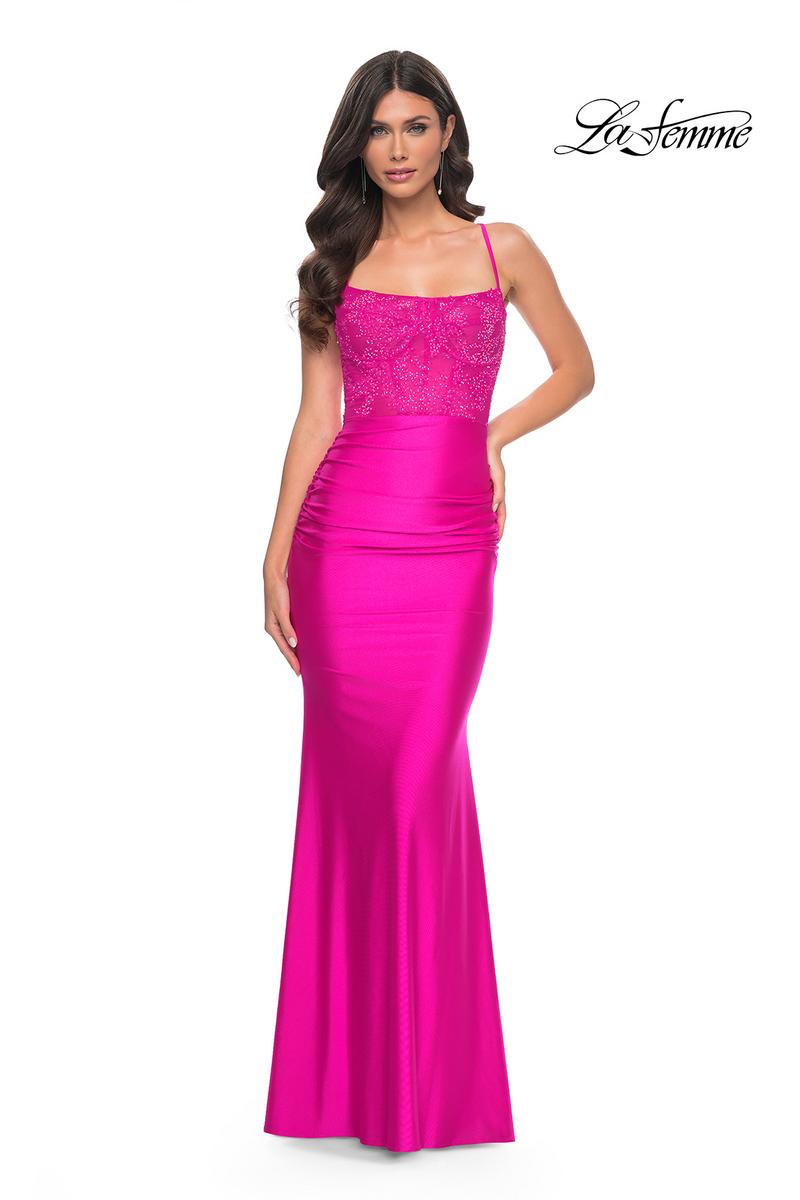La Femme Dress 32322 - HOT FUCHSIA