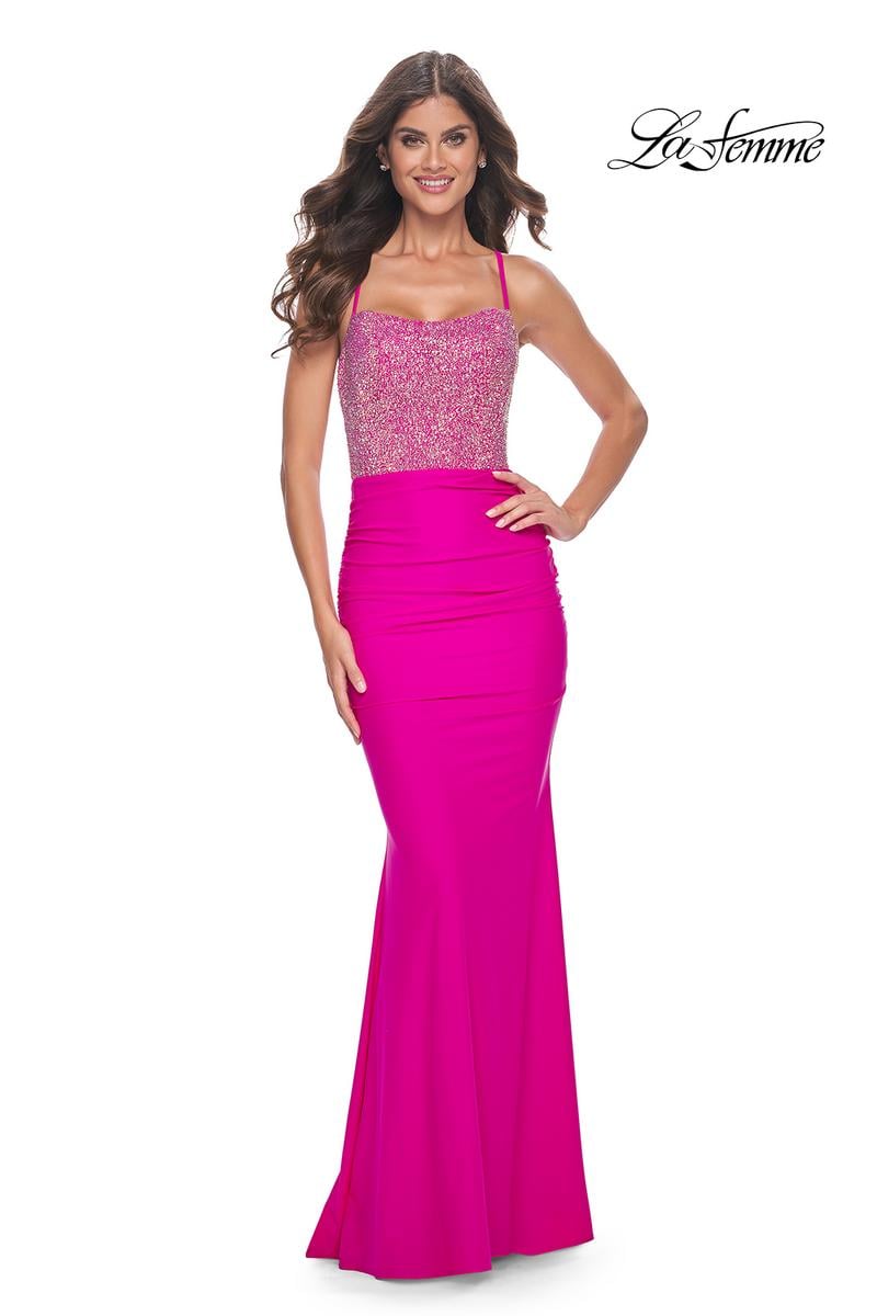 La Femme Dress 32325 - HOT FUCHSIA