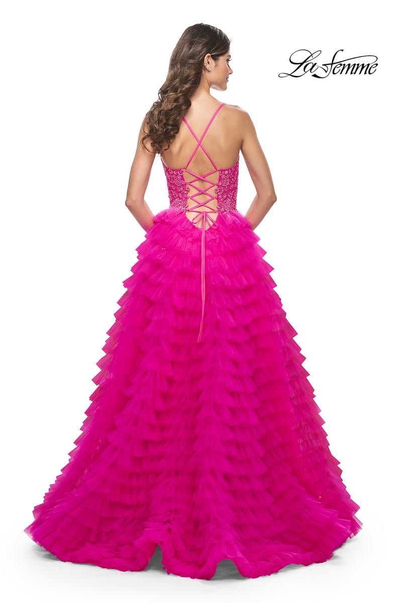 La Femme Dress 32334 - HOT FUCHSIA