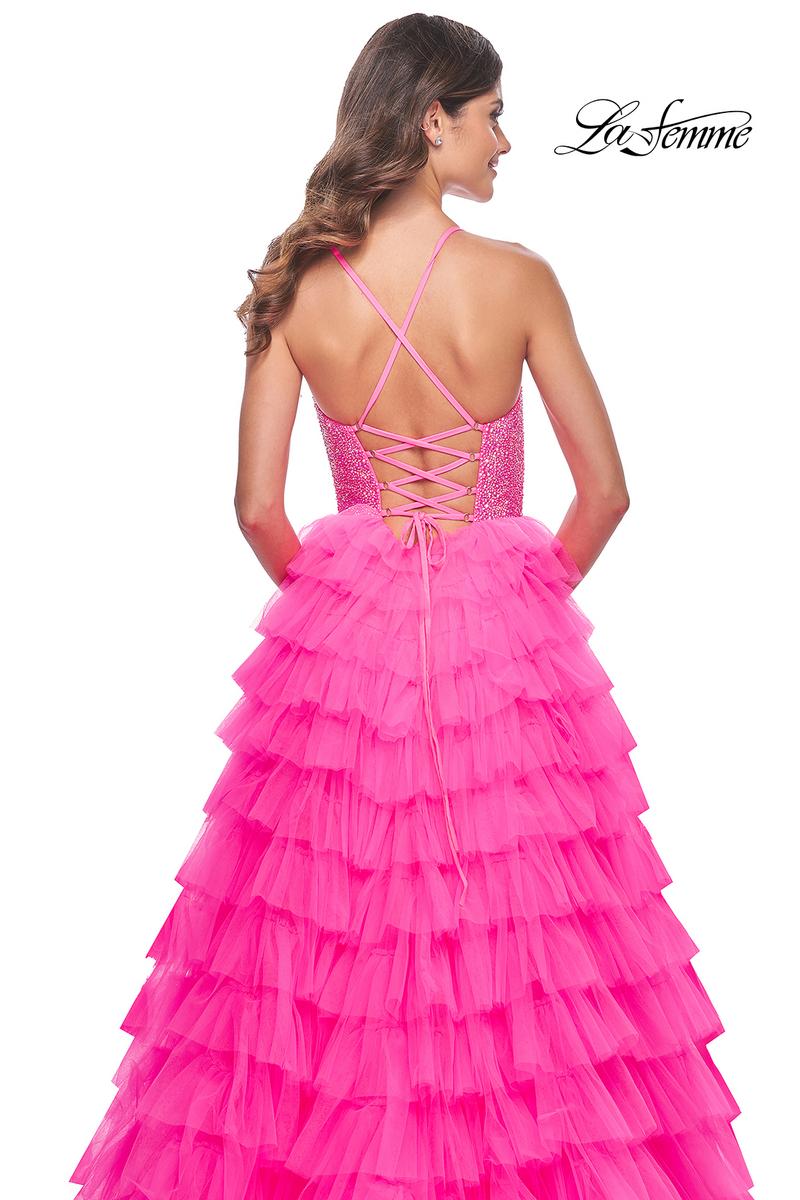 La Femme Dress 32335 - NEON PINK