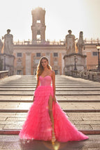 La Femme Dress 32335 - NEON PINK