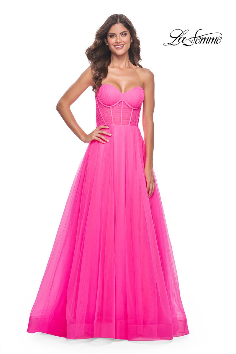 La Femme Dress 32341 - NEON PINK