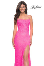 La Femme Dress 32423 - NEON PINK