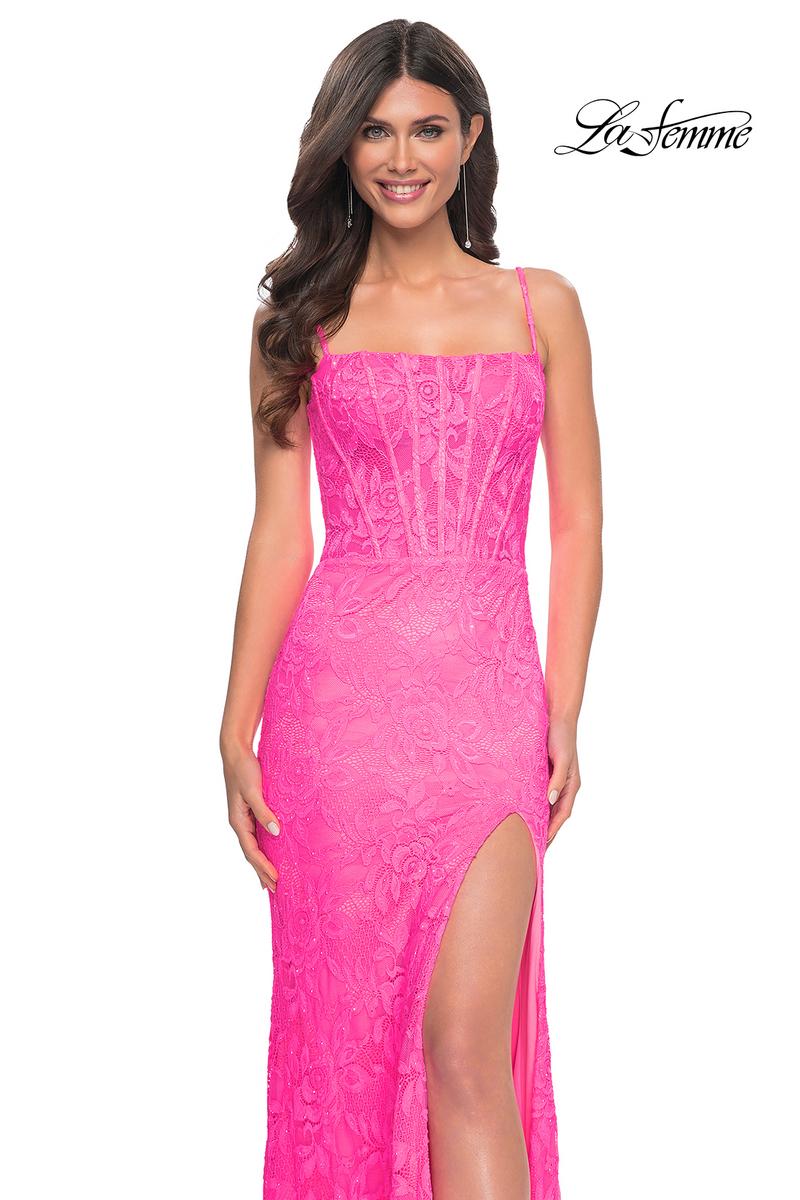 La Femme Dress 32423 - NEON PINK