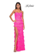 La Femme Dress 32442 - NEON PINK