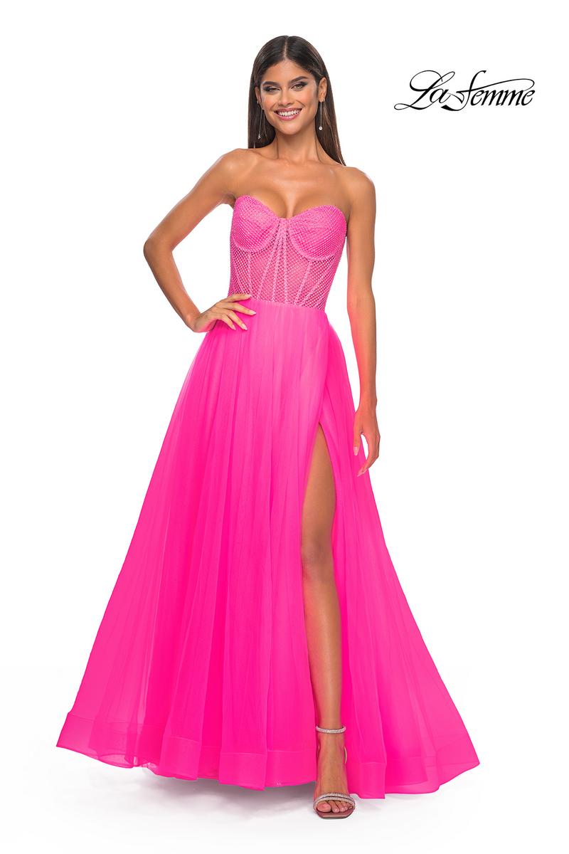 La Femme Dress 32445 - NEON PINK