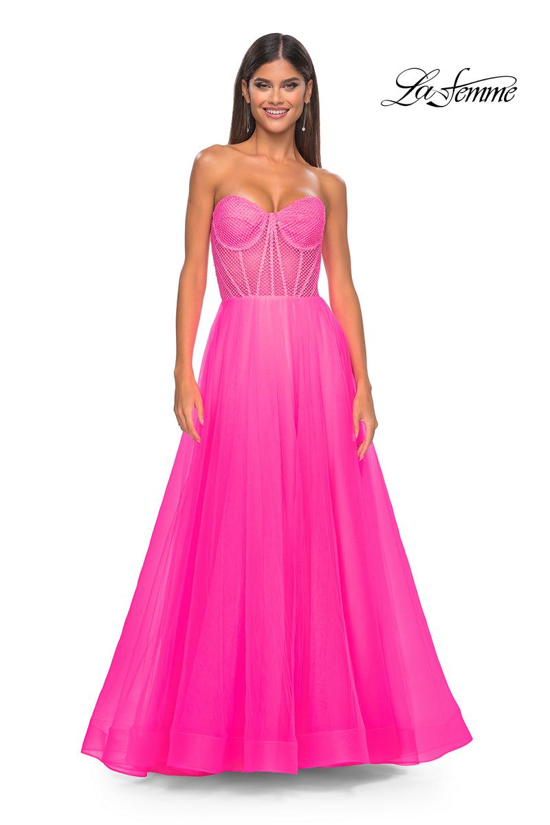 La Femme Dress 32445 - NEON PINK