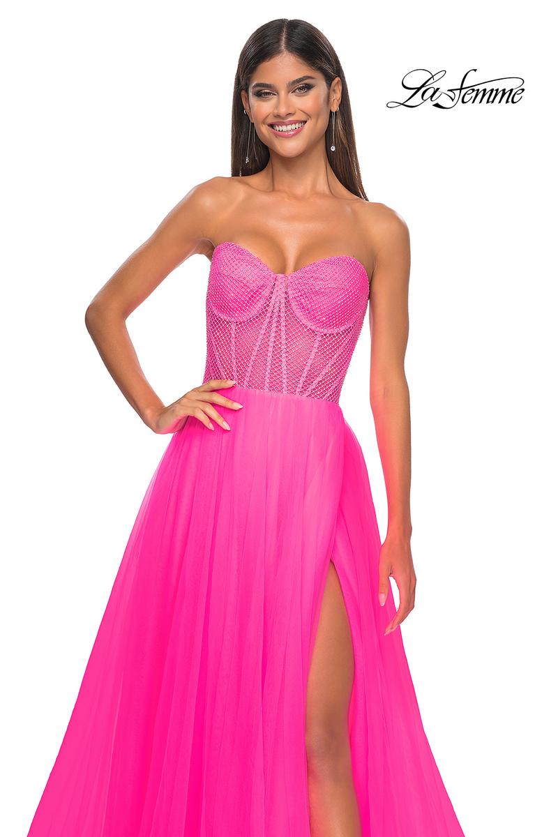 La Femme Dress 32445 - NEON PINK