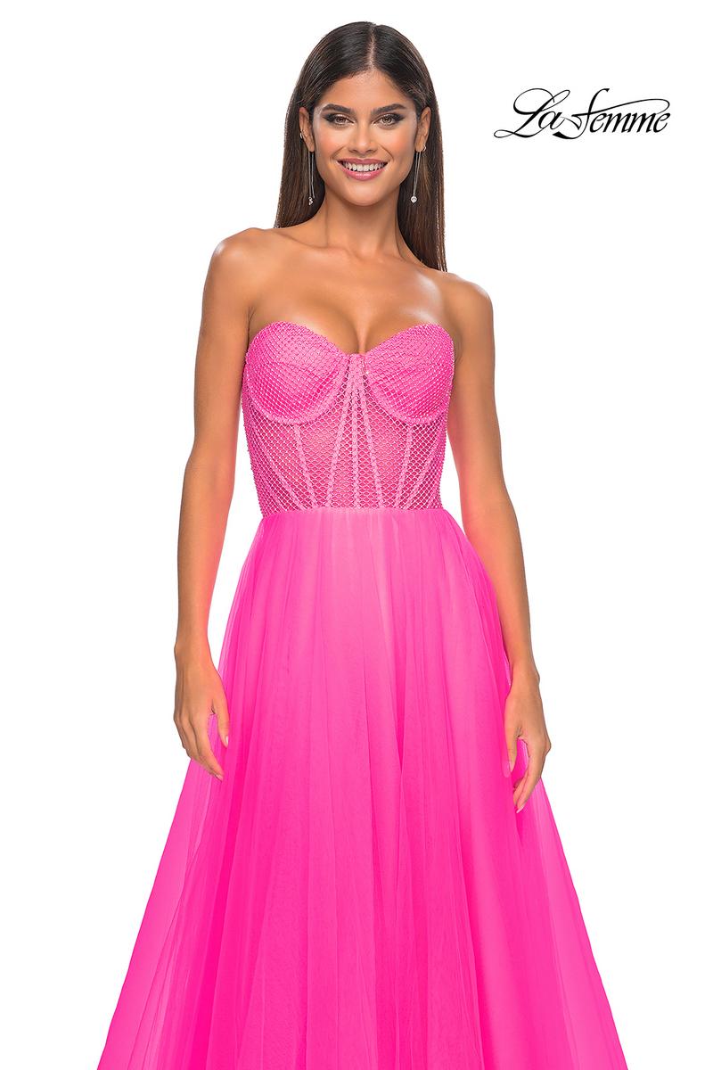 La Femme Dress 32445 - NEON PINK