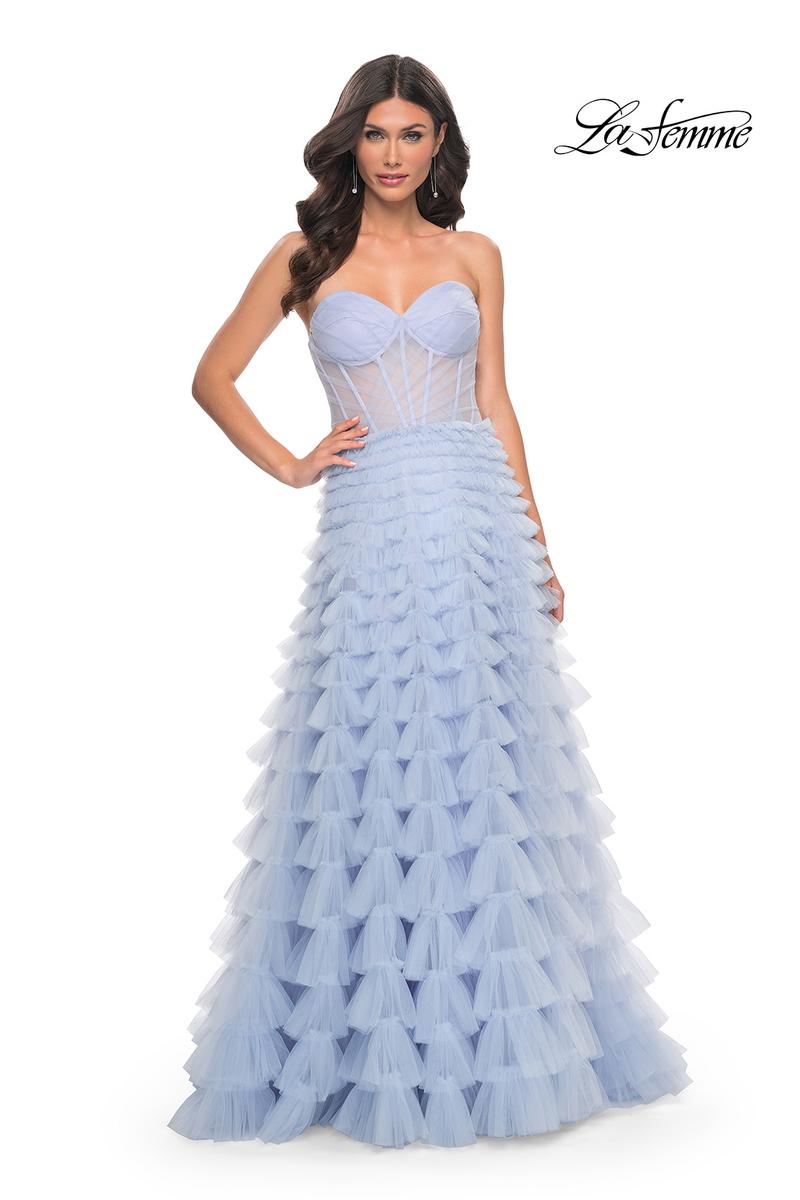 La Femme Dress 32447 - LIGHT PERIWINKLE