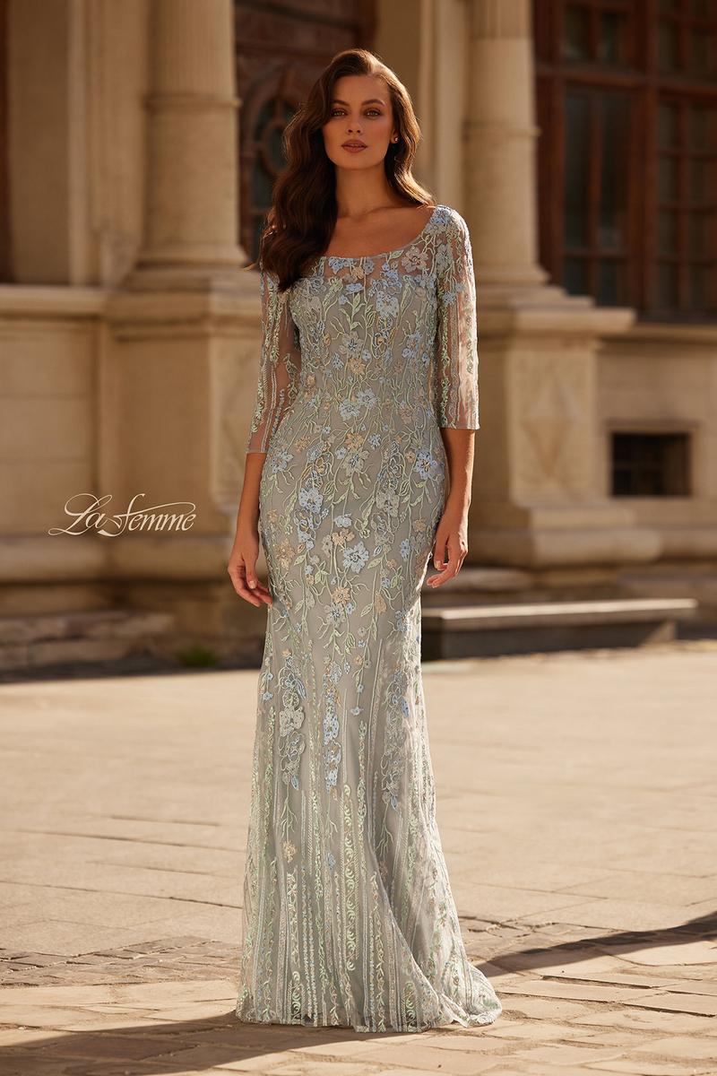 La Femme Evening Dress 32463 - Light Blue
