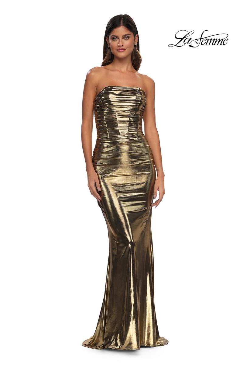 La Femme Dress 32518 - Gold