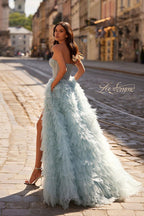 La Femme Dress 32528 - Dusty Blue
