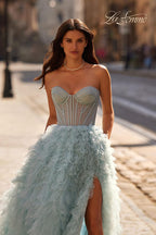 La Femme Dress 32528 - Dusty Blue