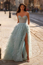 La Femme Dress 32528 - Dusty Blue