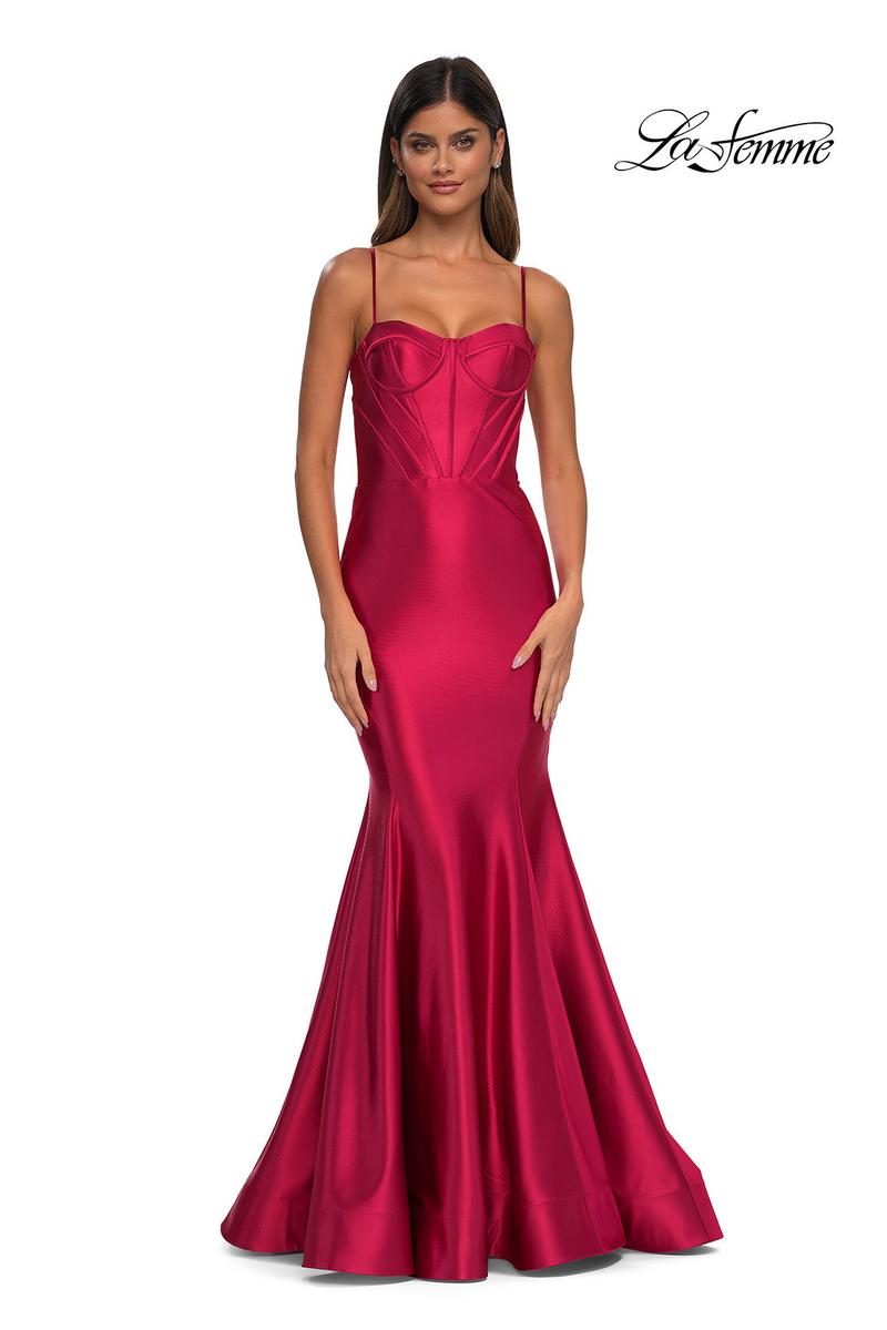 La Femme Dress 32555 - Deep Red