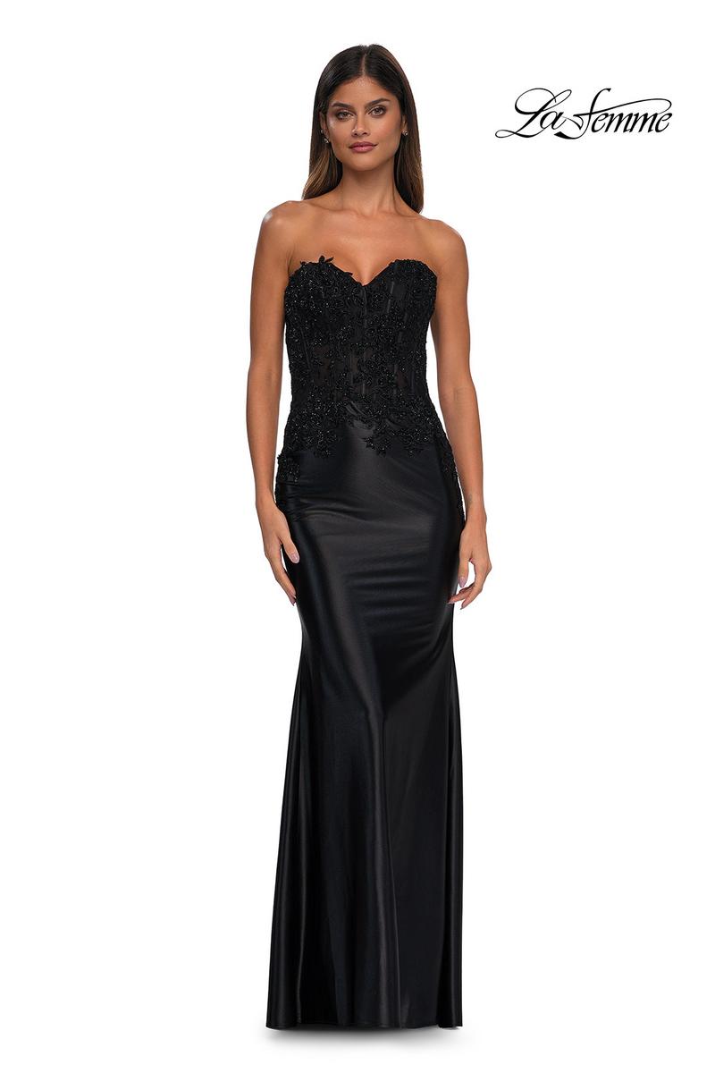 La Femme Dress 32582 - Black