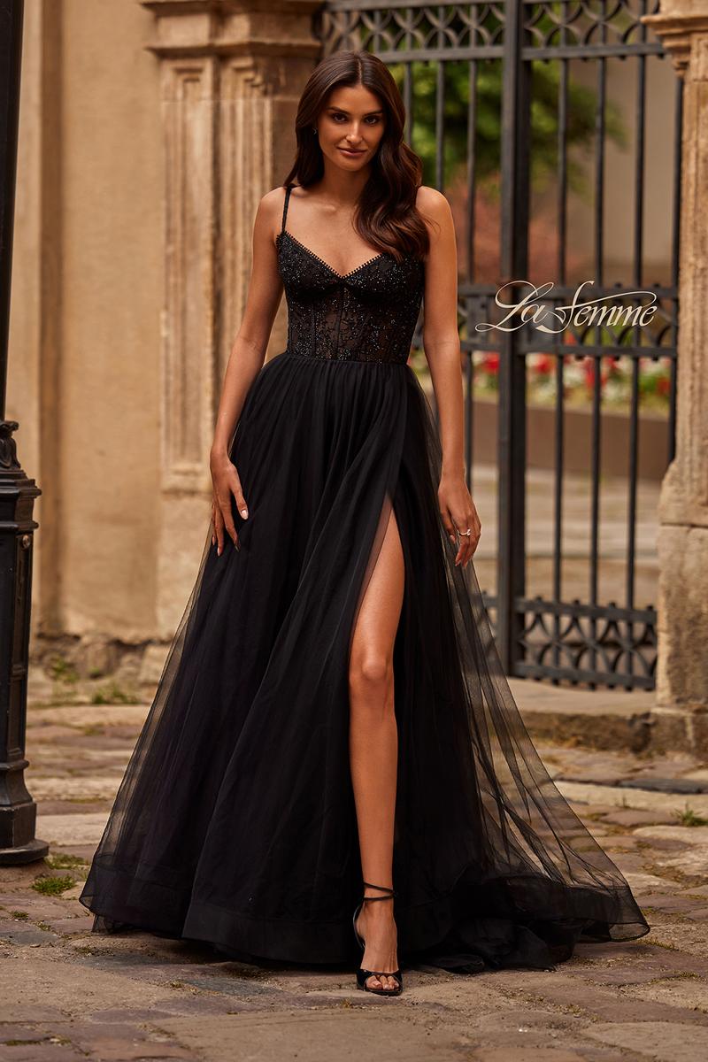 La Femme Dress 32594 - Black