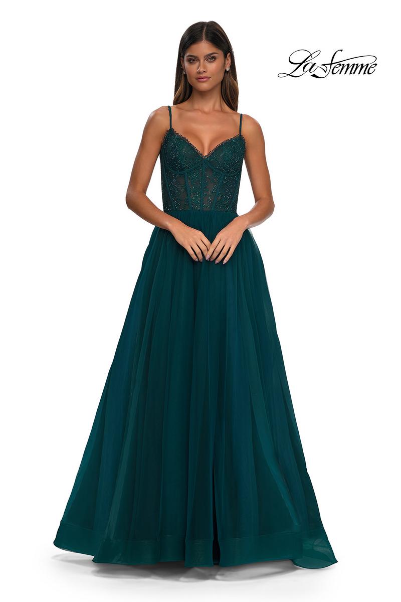 La Femme Dress 32594 - Dark Teal