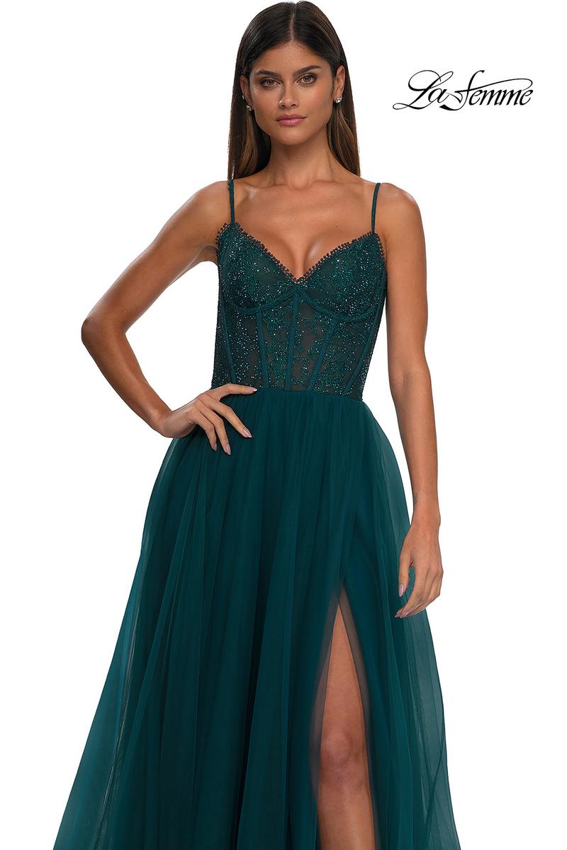 La Femme Dress 32594 - Dark Teal