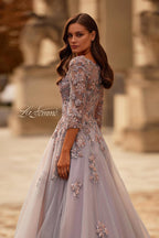 La Femme Evening Dress 32605 - Pink/Silver