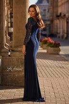 La Femme Evening Dress 32609 - Navy