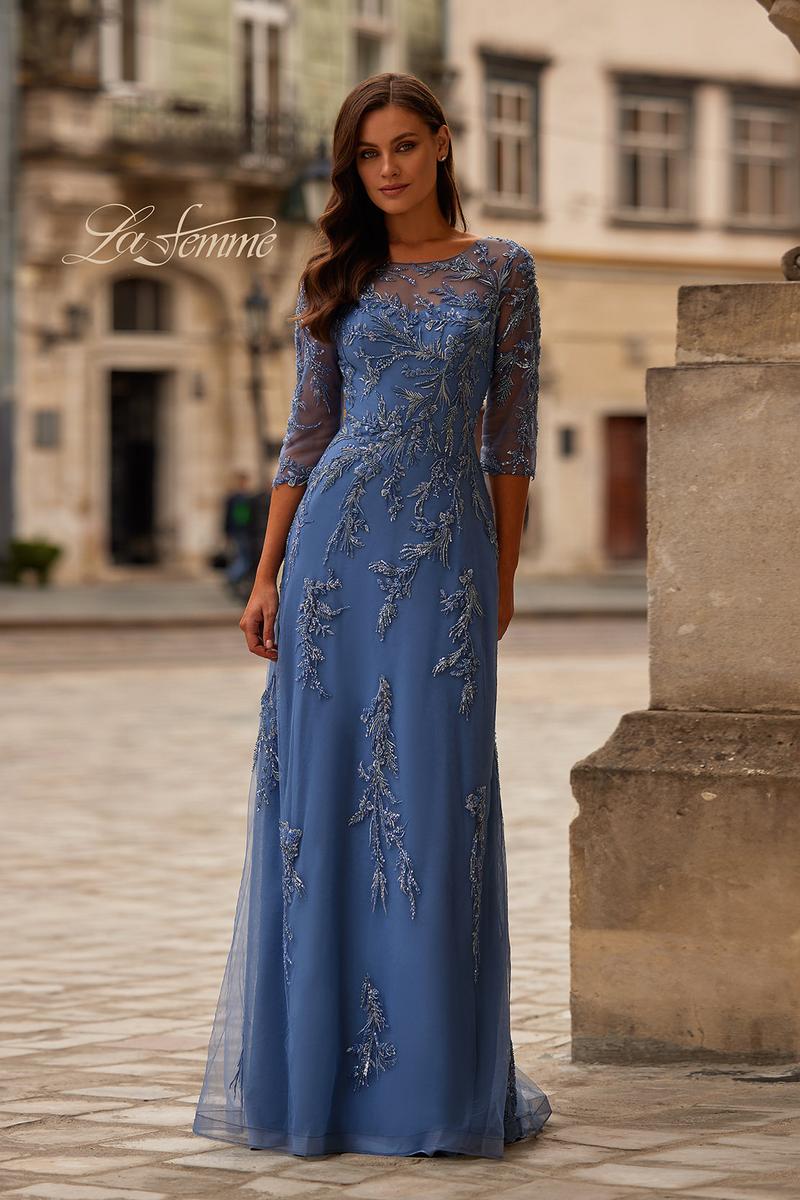 La Femme Evening Dress 32612 - Blue
