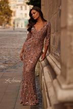 La Femme Evening Dress 32613 - Cocoa