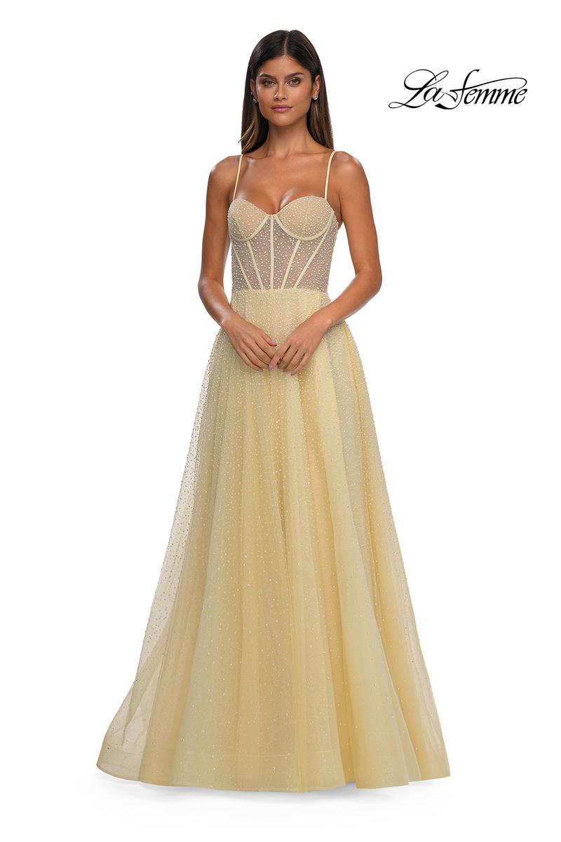 La Femme Dress 32644 - Pale Yellow